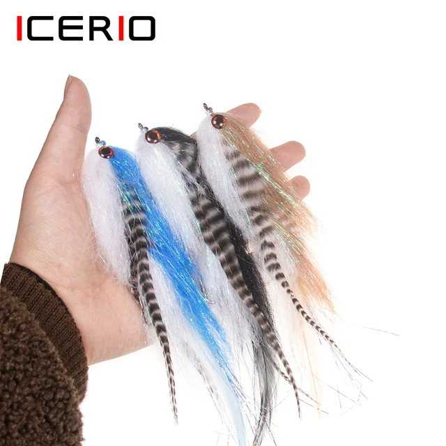 ICERIO Saltwater Fishing Flies Deceiver Fly Articulated Streamers Flies  Trout Flies Fly Fishing Lure Muskie Pike Bait Pesca - AliExpress