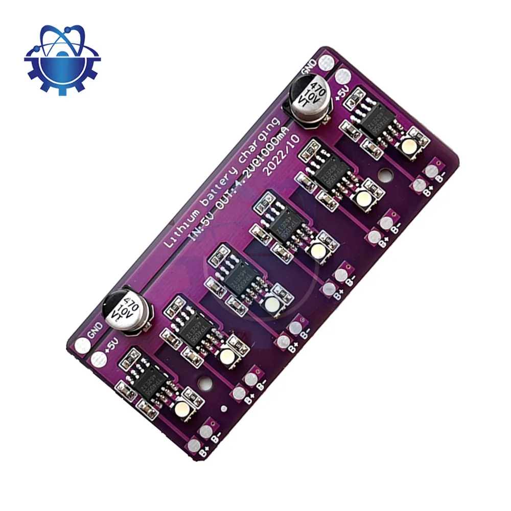 18650 Laadmodule 4056 5V 1a Lithium Acculader Board 6 Onafhankelijke Lading Ontlading Geïntegreerde Module Printplaat