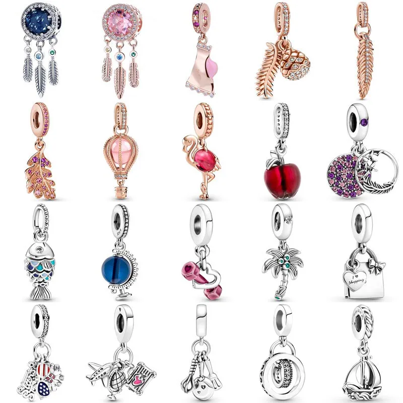 

Scaled Fish Circles American Symbols Dreamcatcher Pendant Beads 925 Sterling Silver Charm Fit Fashion Bracelet Diy Jewelry