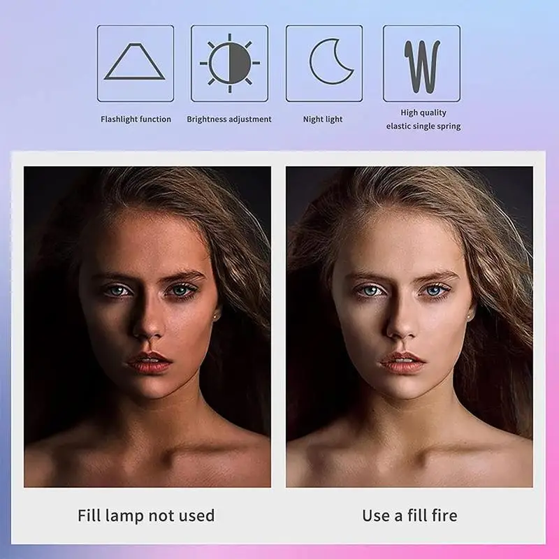 الهاتف المحمول LED ضوء السيلفي المحمولة البسيطة العملية ثلاثة وقف يعتم دائرة التصوير الفوتوغرافي كليب ملء الضوء