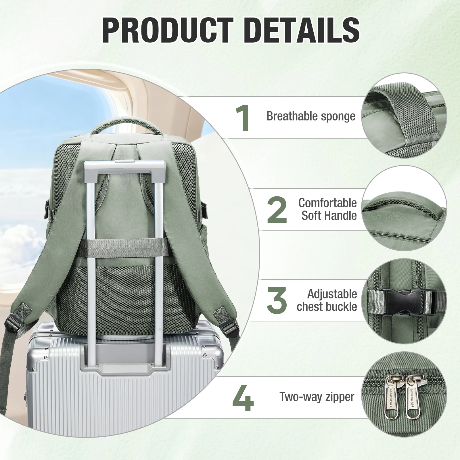 Backpack Travel Cabin Plane 40x20x30 Cabin Bag, Women Men Backpack Hand Luggage Laptop Backpack,Clothing Storage Bag, Schoolbag