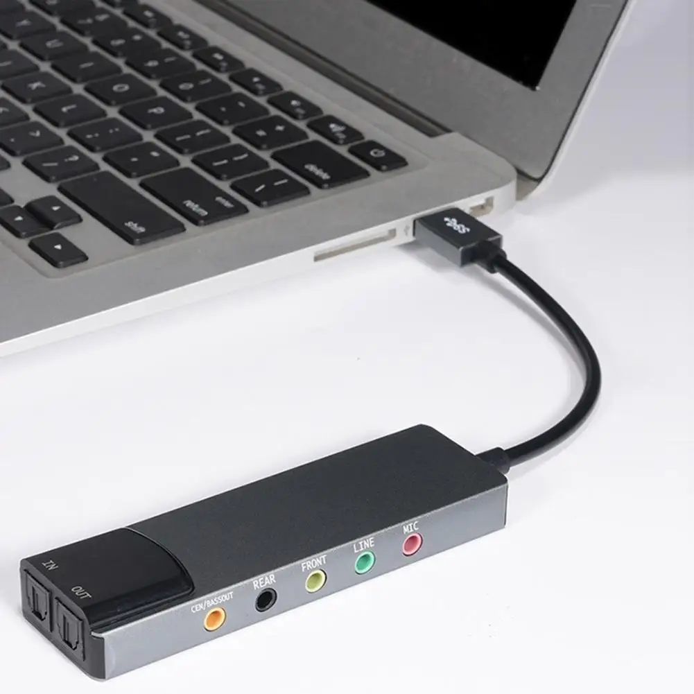 컴퓨터용 외부 다기능 지지대 Ac-3, 고품질 USB 광섬유, Spdif 사운드 카드