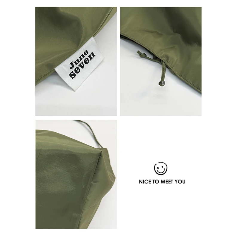 Koreanische Nylon-Schultertasche mit großem Fassungsvermögen, einfarbig, modisch, lässig, Pendler-Einkaufstasche, neue leichte, weiche Damenhandtasche – Detail 5