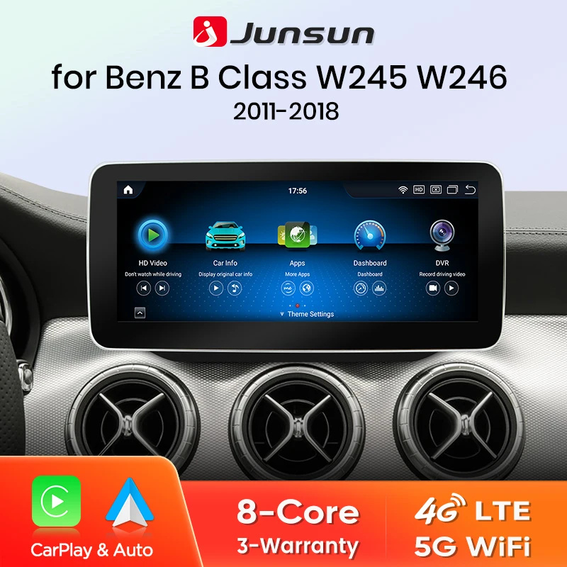 Junsun Qualcomm 665 Drahtloses CarPlay Android Auto-Autoradio für Mercedes Benz B-Klasse W245 W246 2011–2018 GPS Intelligentes System