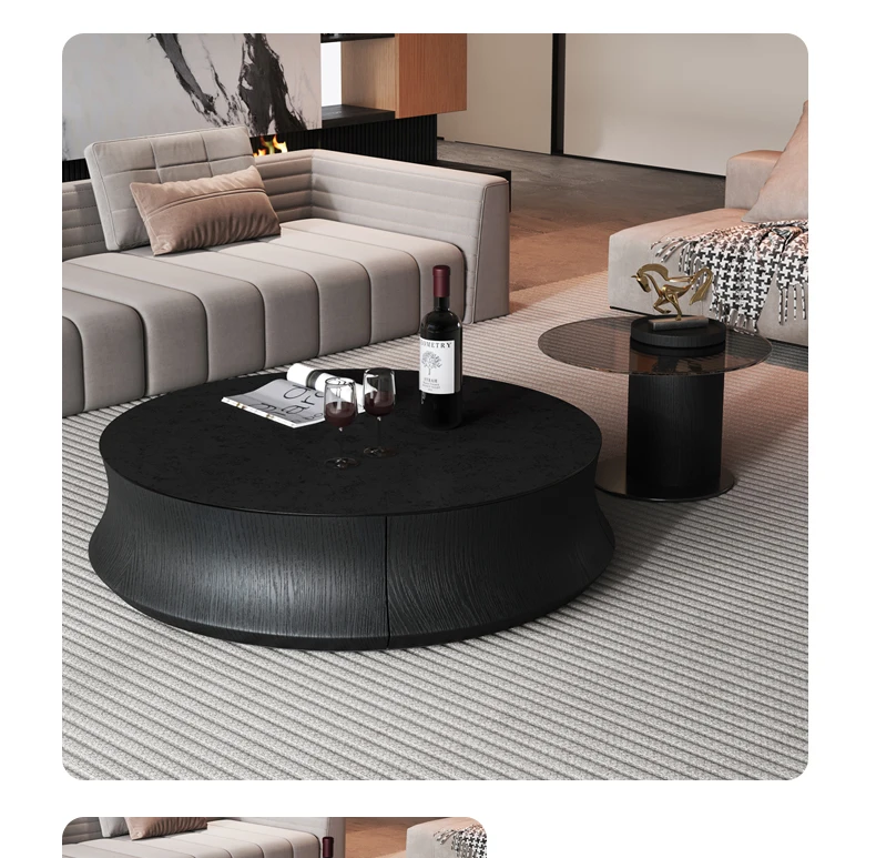 Irregular Entryway Coffee Tables Round Black Unique Modern Side Table Makeup Designer Mesa Auxiliar Salon Living Room Furnitures