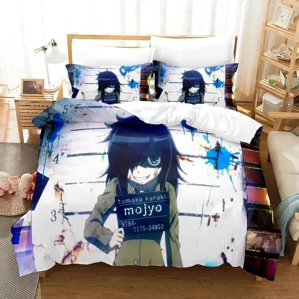 3D Print Anime Tomoko Kuroki WataMote Bedding Set Duvetcover Bed Set Quilt Cover Pillowcase Comforter king Queen Size Boys Adult