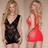One-piece Fishing Net Bodycon Dress Sleeveless Women's Mesh Skirt Sexy Hollow Out See Through Nightwear Night Club Erotic Wear 1