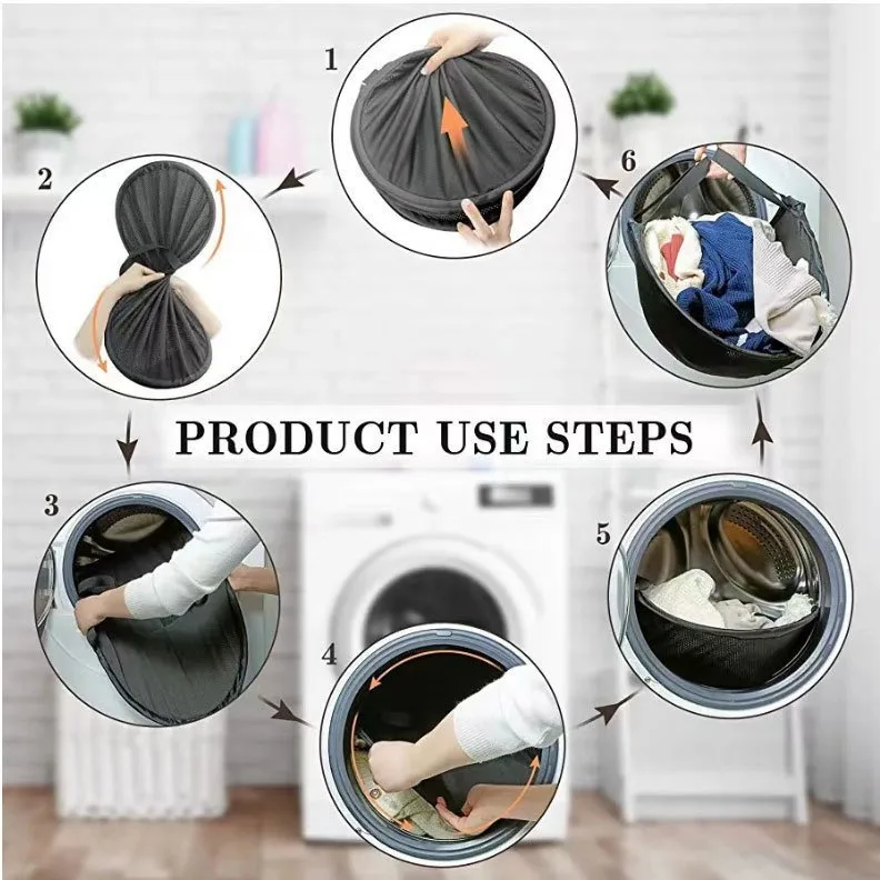 Space-Saving Flexible Collapsible Hamper with Handles for Ultimate Clothes Management laundry hamper Flexible laundry basket