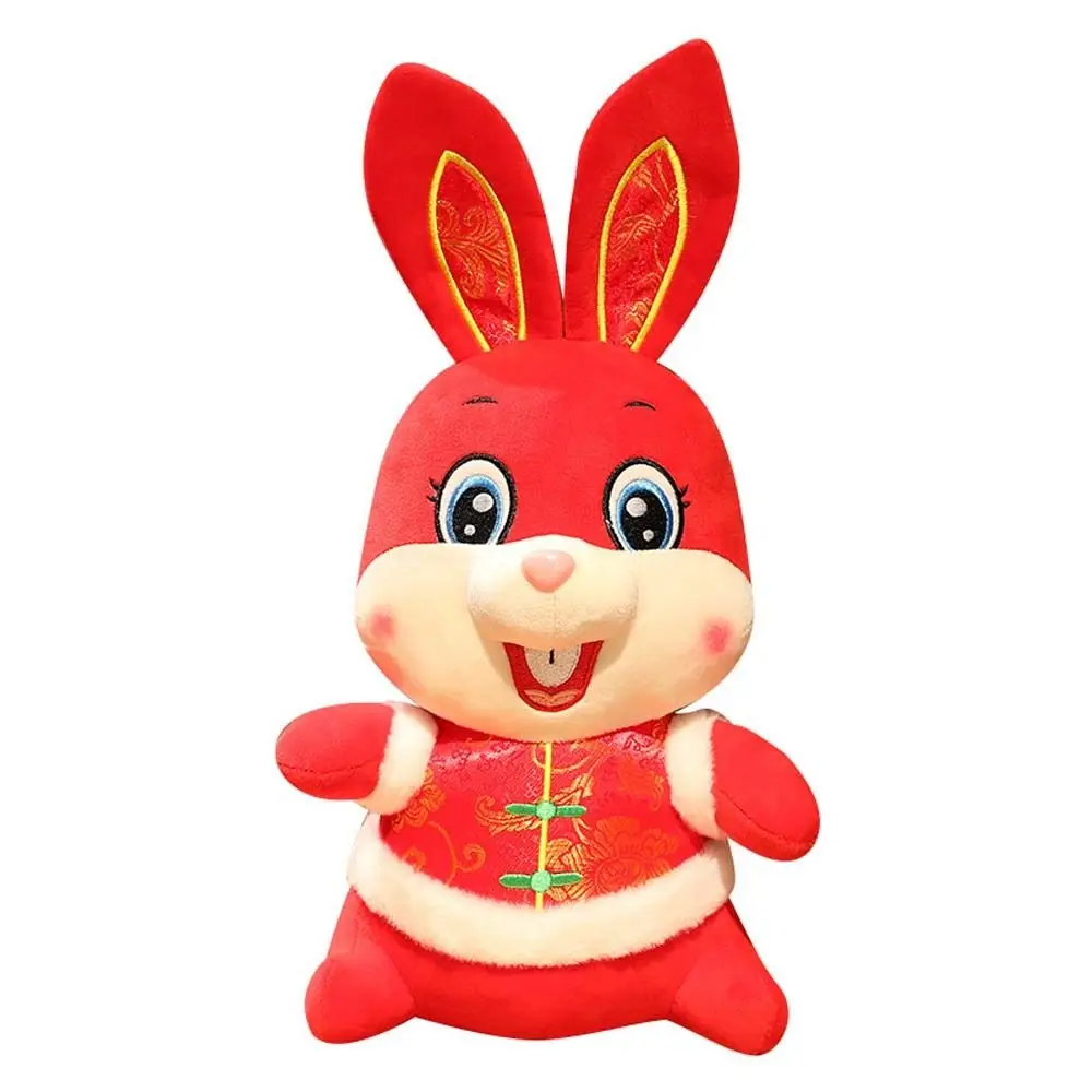 Rabbit Costume Chinese Zodiac New Year Tang Suit Plush Animal Toy Rabbit Plush Toy Bunny Plush Doll Mascot Doll Stuffed Toys chinese style student costume may fourth youth zhongshan poetry recitation class costume performance chinese style tang suit