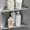 Bathroom Shelf Corner Shower Shelf No Drilling Heavy-Duty Hollow Shampoo Holder Shower Corner Rack Corner Organizer Storage 5