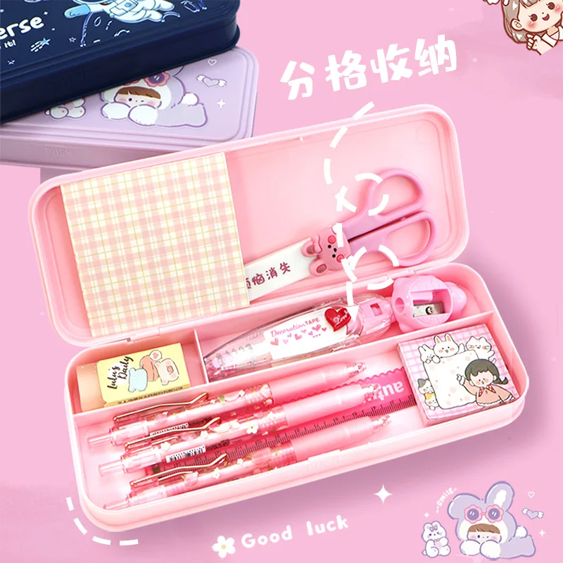 Cartoon Pencil Case Multifunctional Magnetic Sleeve Plastic Double-sided Stationery Case Children's and Student Pencil pencil cases stationery box pen storage bag