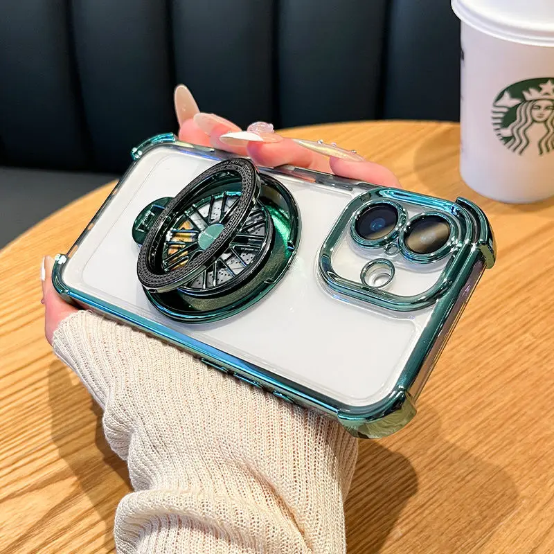 Rotating Gyroscopic Shockproof Case with Magnetic Bracket and Magsafe Holder