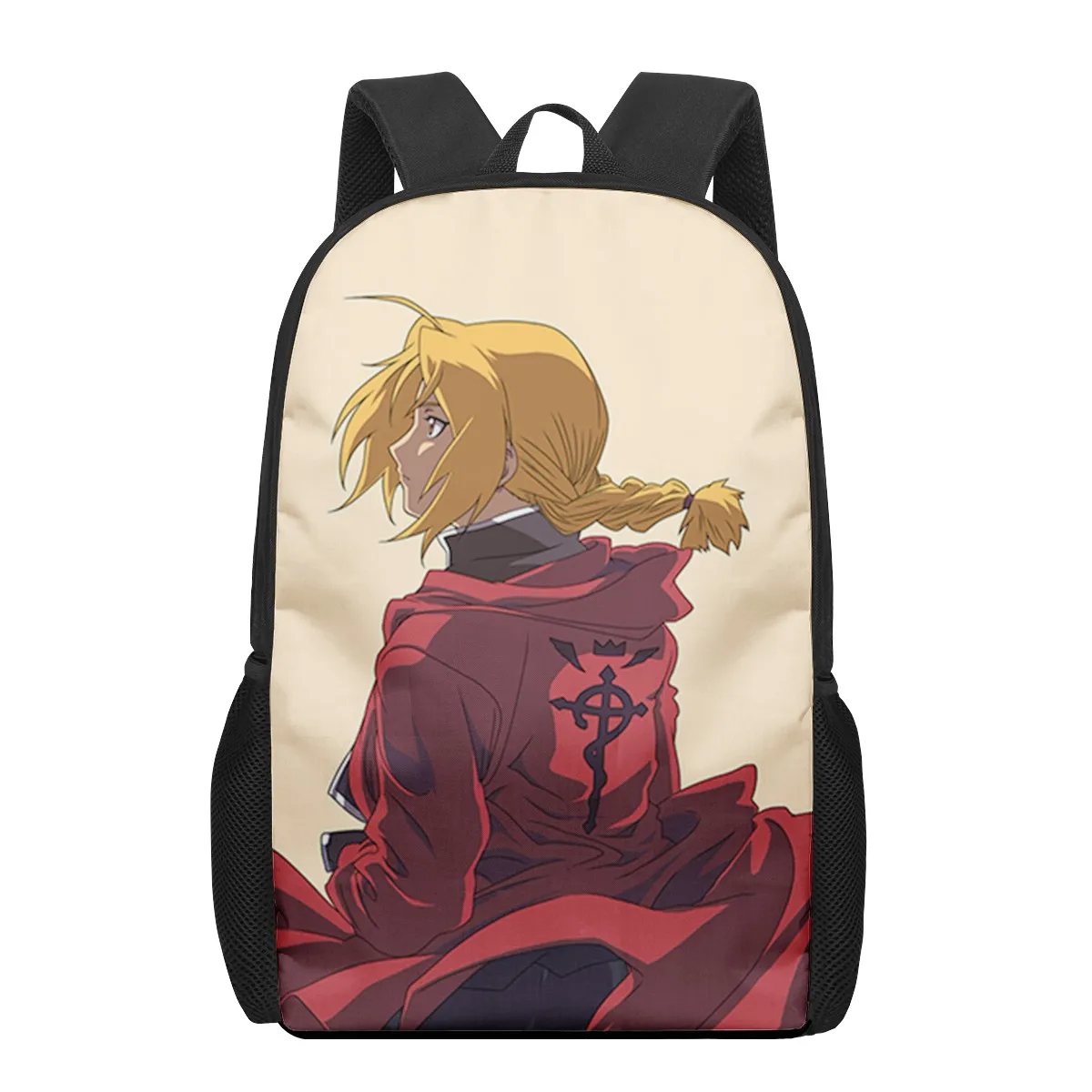 anime Fullmetal Alchemist 3D Pattern School Bag for Children Girls Boys Casual Book Bags Kids Backpack Boys Girls Schoolbags Bag