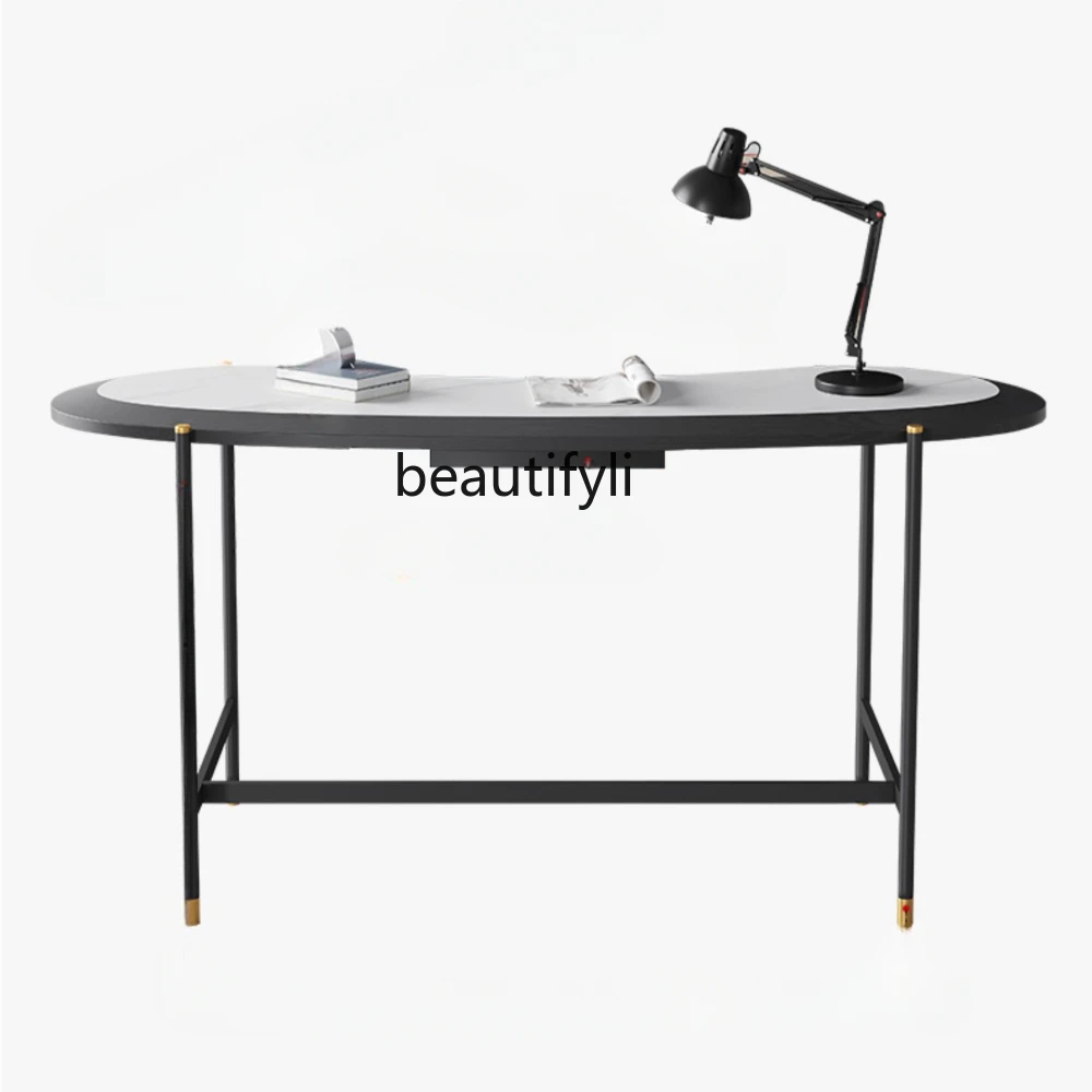 Italian Minimalist Desk Simple Modern Light Luxury Stone Plate Desk Home Computer Desk Desk