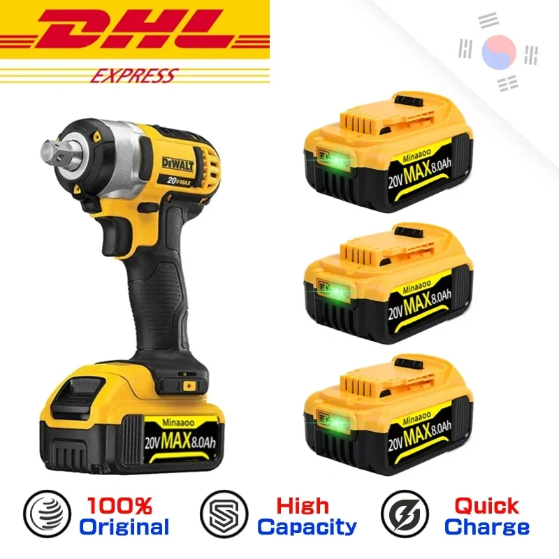 

Upgrade For Dewalt DCB200 20V 8.0AH/6.0Ah/5.0Ah Replacement Battery Compatible with For Dewalt 18V/20V Tools Battery+Charger