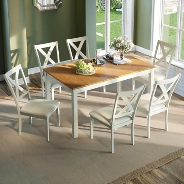 Farmhouse Wood Dining Set 3