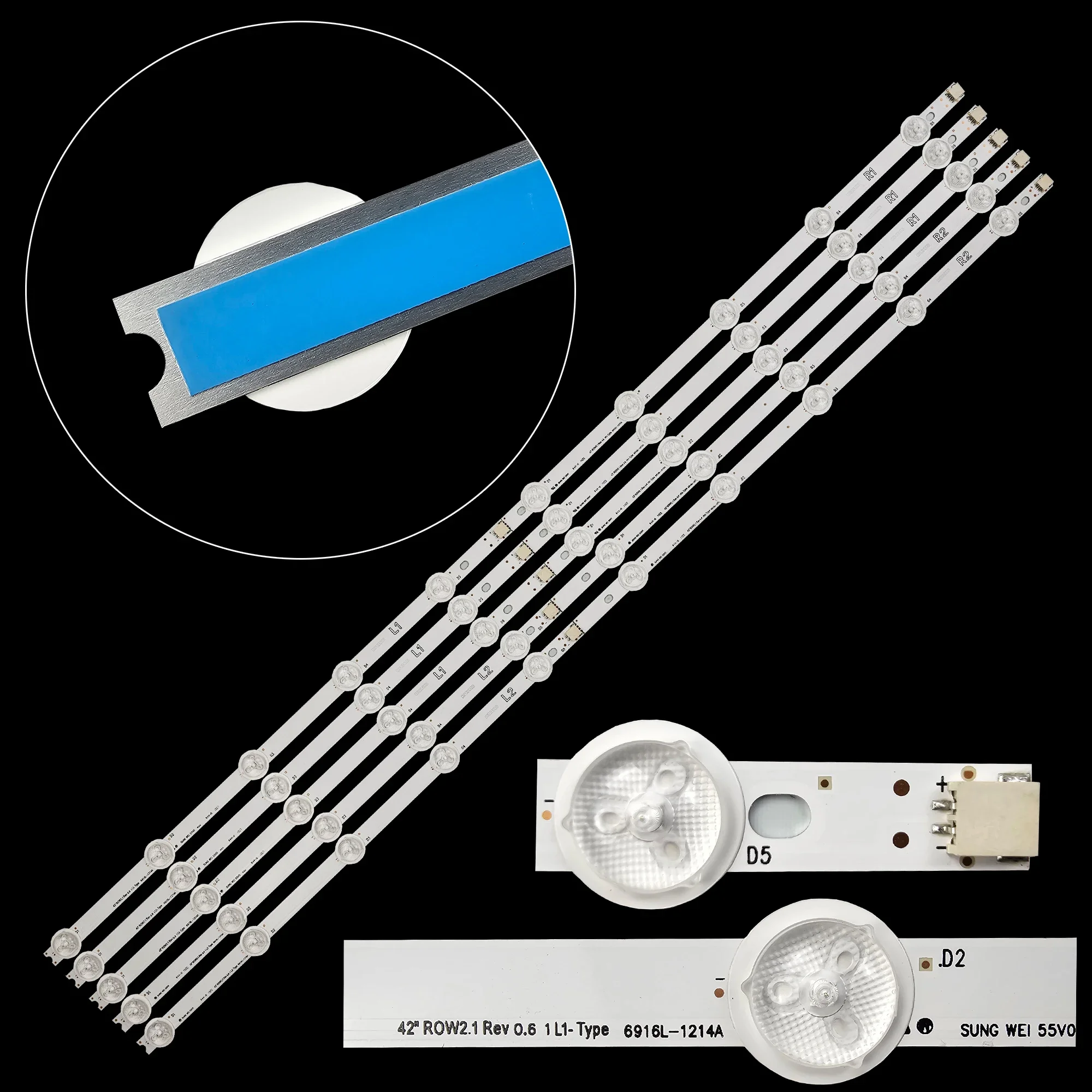 Bande de rétroéclairage LED, 42LA615 42LA6208 42LN5sedi42LN6para 6916L-1386A 6916L-1385A 6916L-1521A 6916L-1520A 6916L-1120A