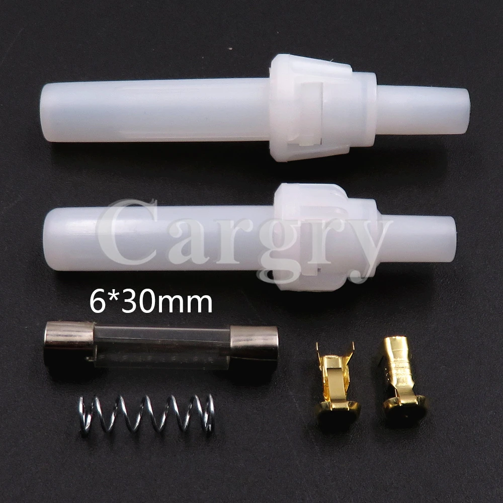 

1 Set BX3012 BX3012A Starter Screw Type Glass Fuses Box With Spring and Terminal 6x20mm 6*20mm White Lantern Type Fuse Holder