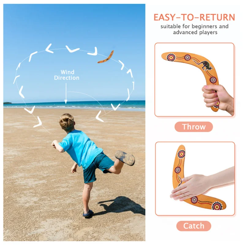 Kangaroo Throwback V Shaped Boomerang Flying Disc Throw Catch Outdoor Game kids toys Parent-child interactive game props 5