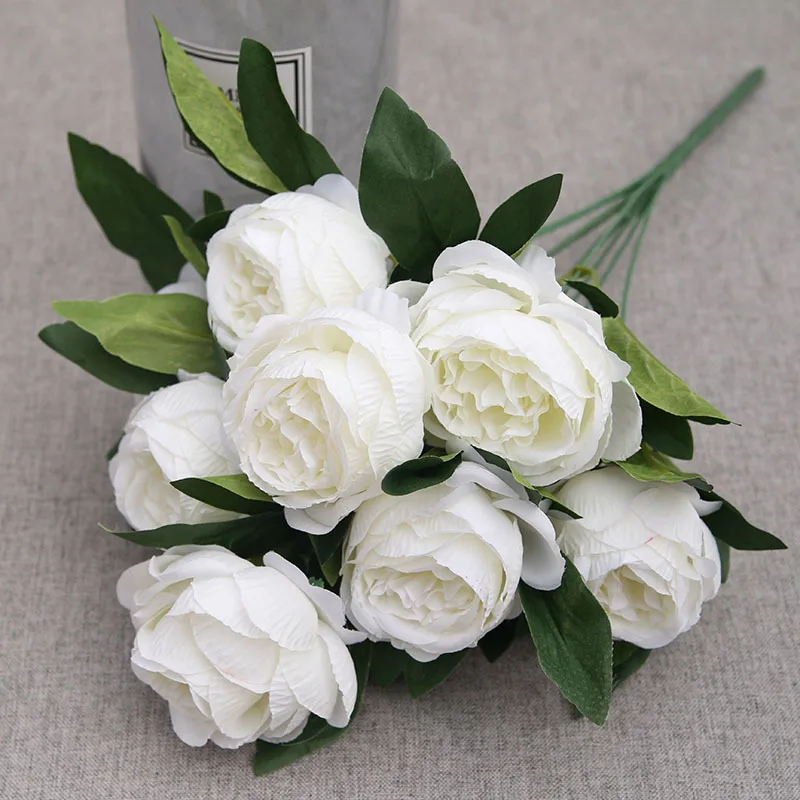 Elegant Burgundy Rose Bouquet - Artificial Floral Arrangement for Home Decor, Weddings, and Events