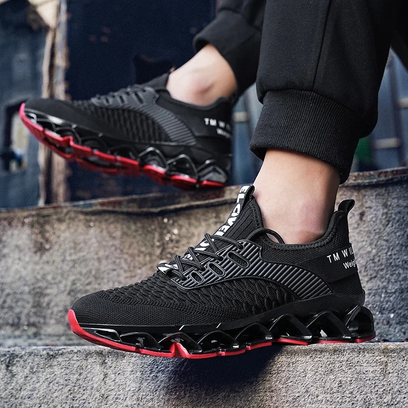 Men's Shoes Autumn Season New Soft Soled Simple Casual Sneakers Shoes Platform Mesh Breathable Lace Up Casual Running Shoes 3