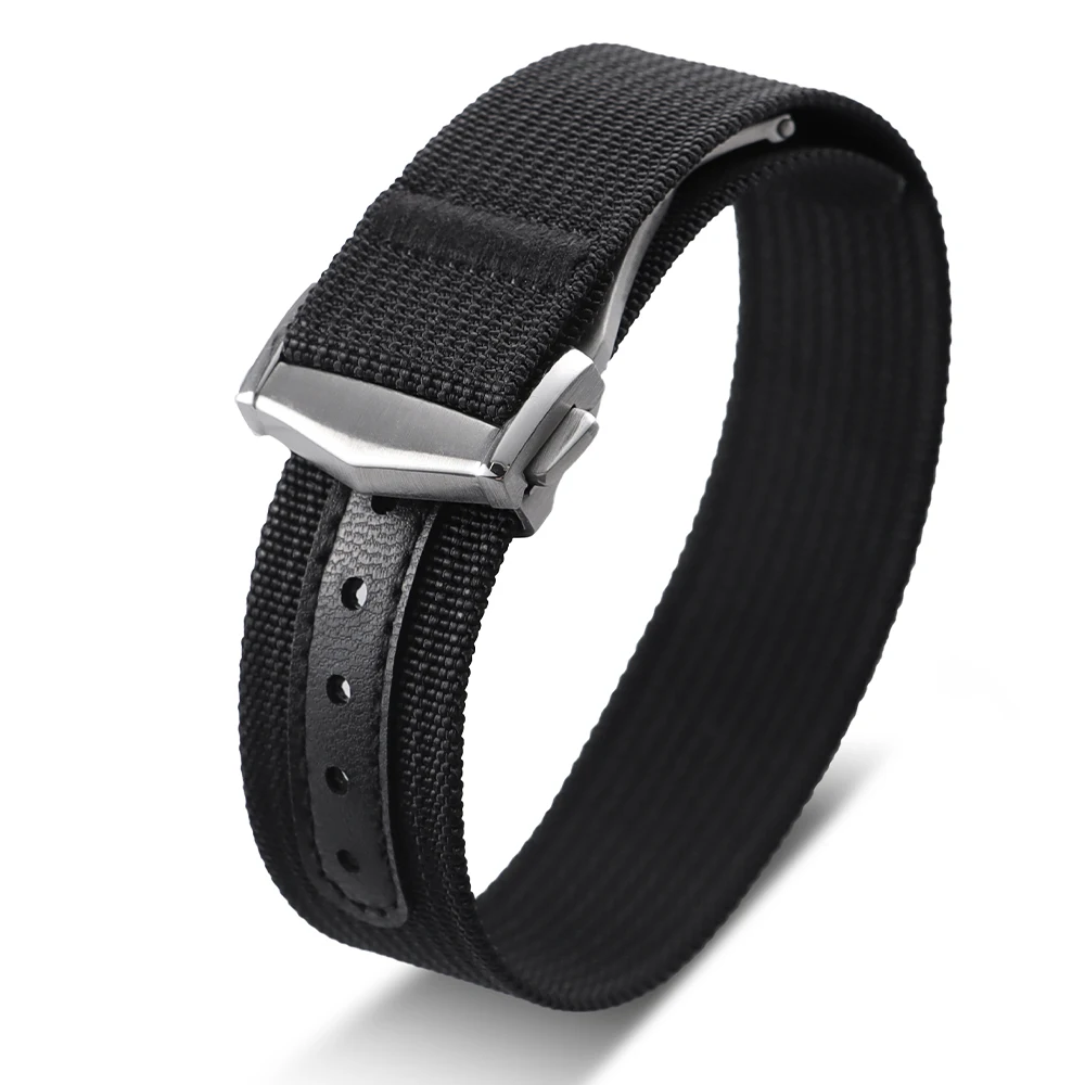 Premium 20mm Waterproof Nylon Watch Strap with Sport Folding Buckle