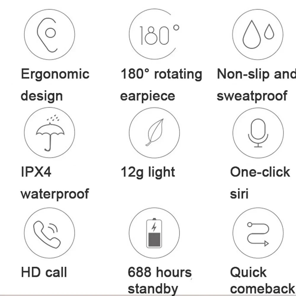 X23 Wireless Earphones One Ear Bluetooth Headphones TWS In Ear EarHooks Mini Handsfree Calls Headset With Microphone 6