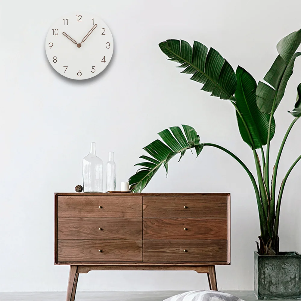 

Wooden Wall Clock for Living Room, Decorative Clocks, Simple Household, 12in