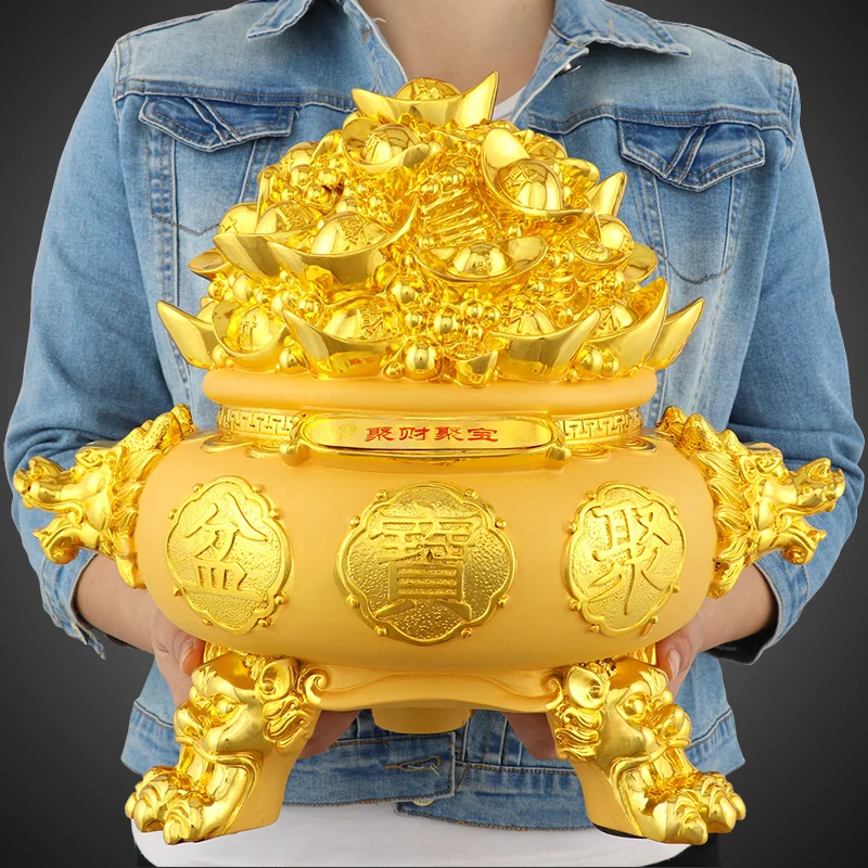 

Коробка для денег с защитой от падения в китайском стиле, большая шкатулка для монет на удачу в минималистском стиле, студенческое Оригинальное домашнее украшение