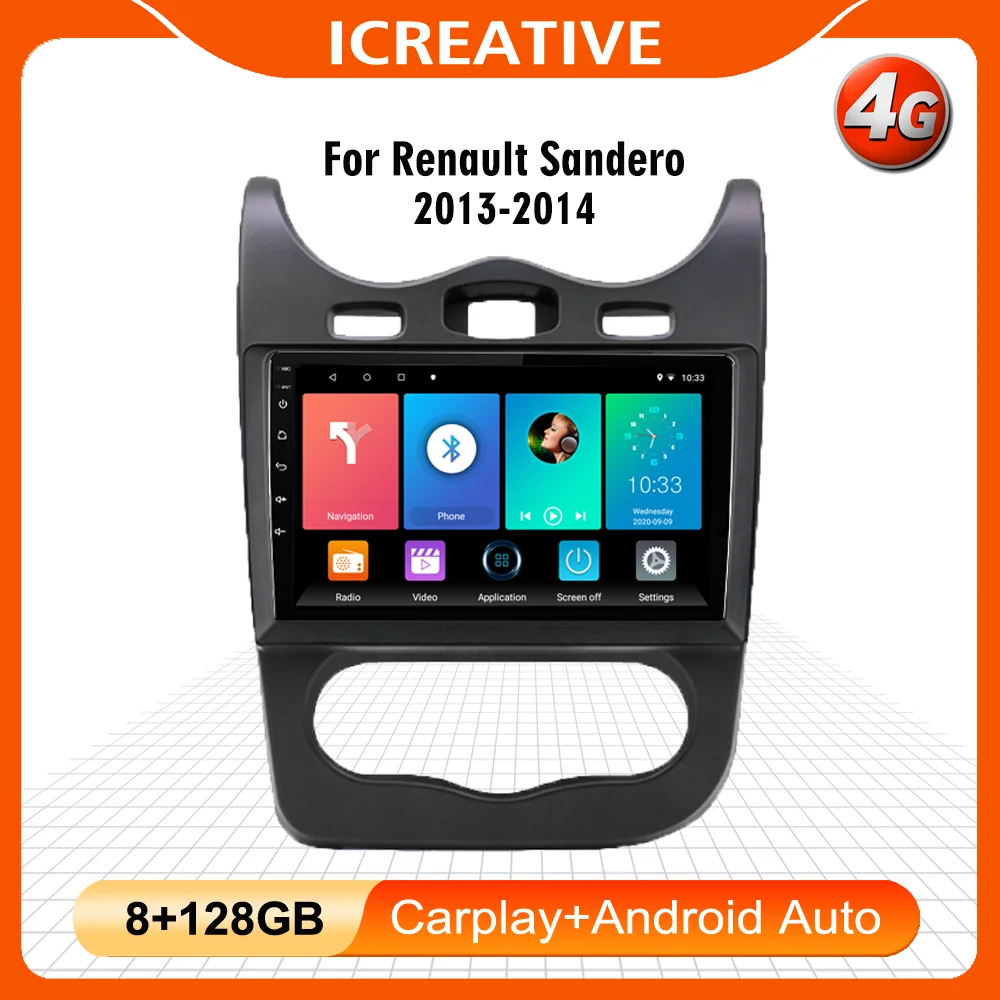 For Renault Sandero 20132014 2 Din Android 9 Inch Car Multimedia