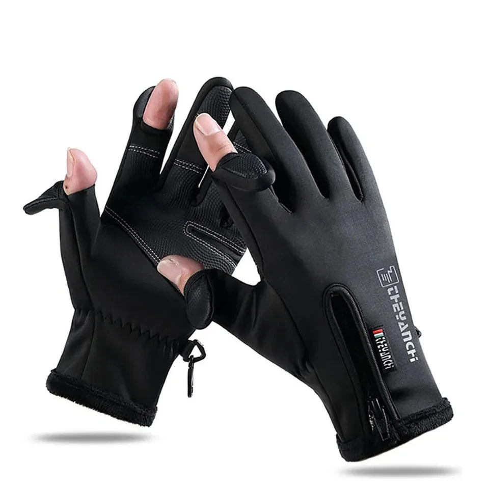 

KoKossi Winter Fishing Gloves Waterproof Outdoor Sports Cycling Skiing Windproof Get Fish Fishing Gloves Non-slip Touch Screen