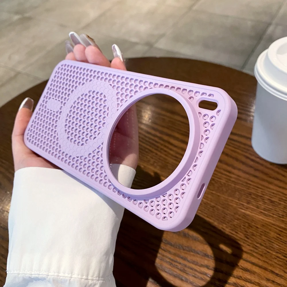Hollow Out Cooling Heat Dissipation Breathable Mesh Shockproof Phone Case