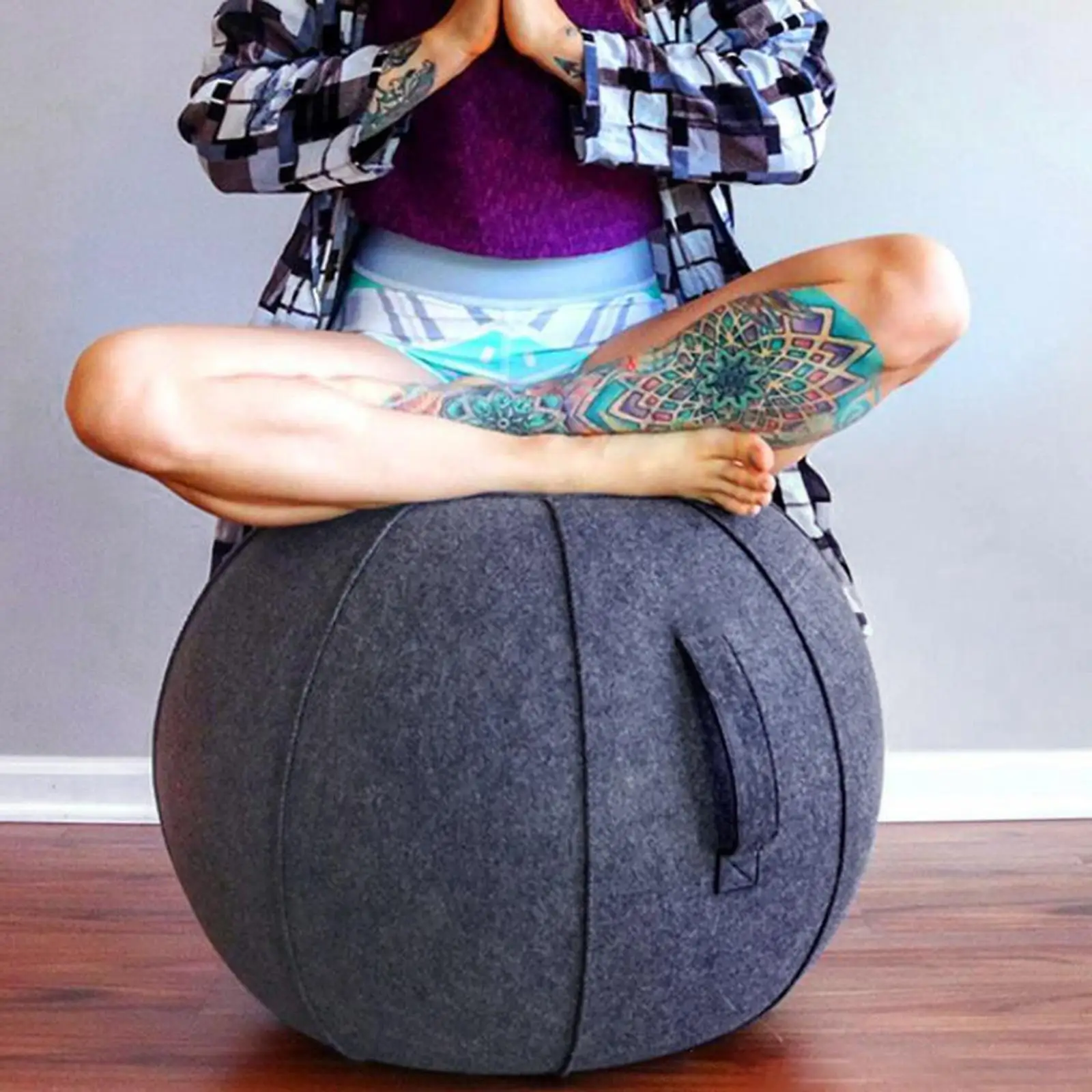 Yoga Ball Cover Ball Pilates Sitting Chair Cover Storage Bag Blue