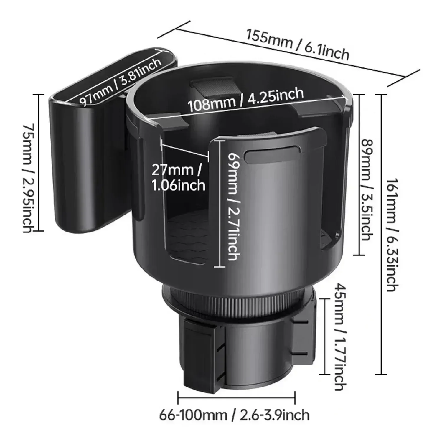 Enhanced Multifunctional Car Cup and Phone Holder Adapter