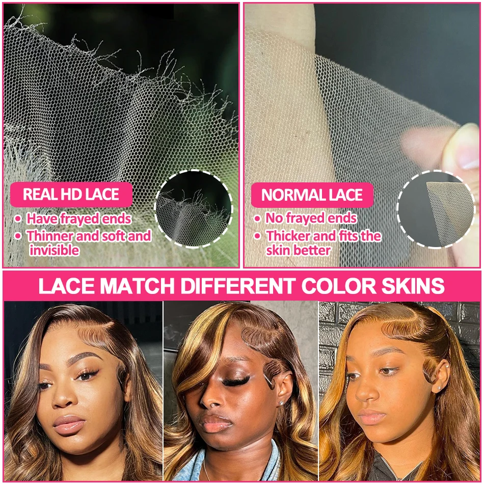 P427 Highlight 13&times;6 HD Lace Front Wigs Body Wave Ombre Brazilian Wigs 13&times;4 Pre Plucked Transparent Lace Frontal For Women human hair wig lace front wig human hair wigs front lace wig