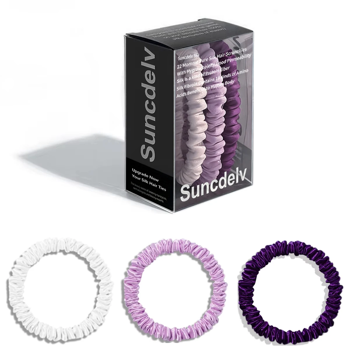 Luxurious Mulberry Silk Skinny Scrunchies Set – Anti-Crease, Gentle & Durable Hair Accessory