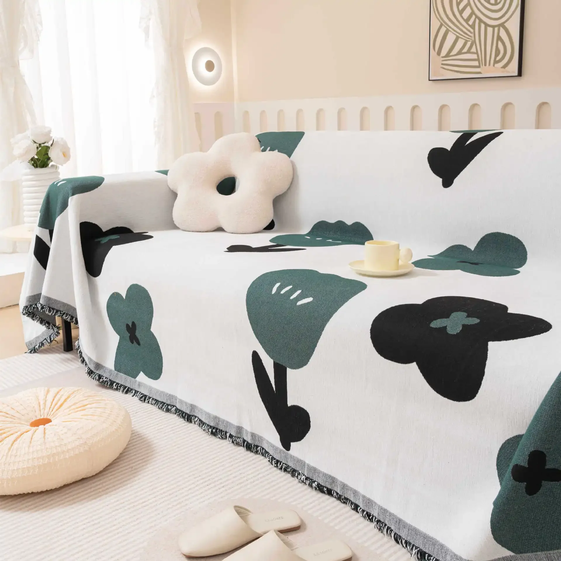 

Chenille Sofa Towel Cloth Dustproof Non Slip Cover Multi-functional Universal Seat Cushion Blanket Machine Washable Non Fading