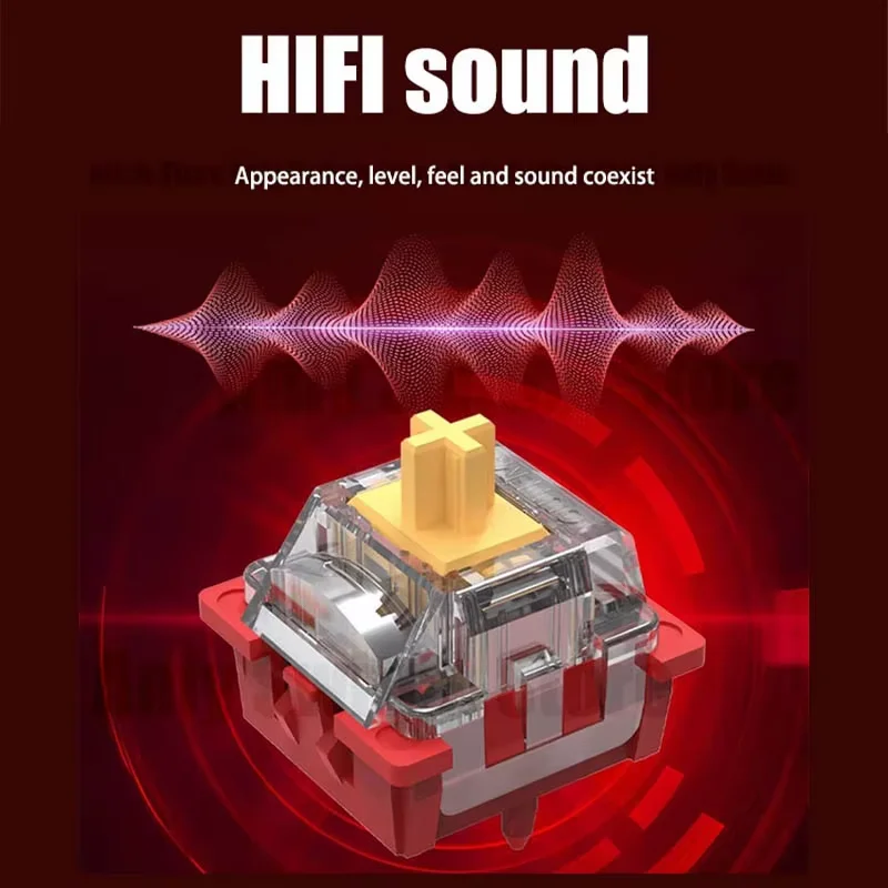 OUTEMU 레드 선셋 마그네틱 스위치 RGB 기계식 마그네틱 키보드 스위치 E-스포츠 여행용 HIFI 리니어 스무스 터치 라이트 가이드