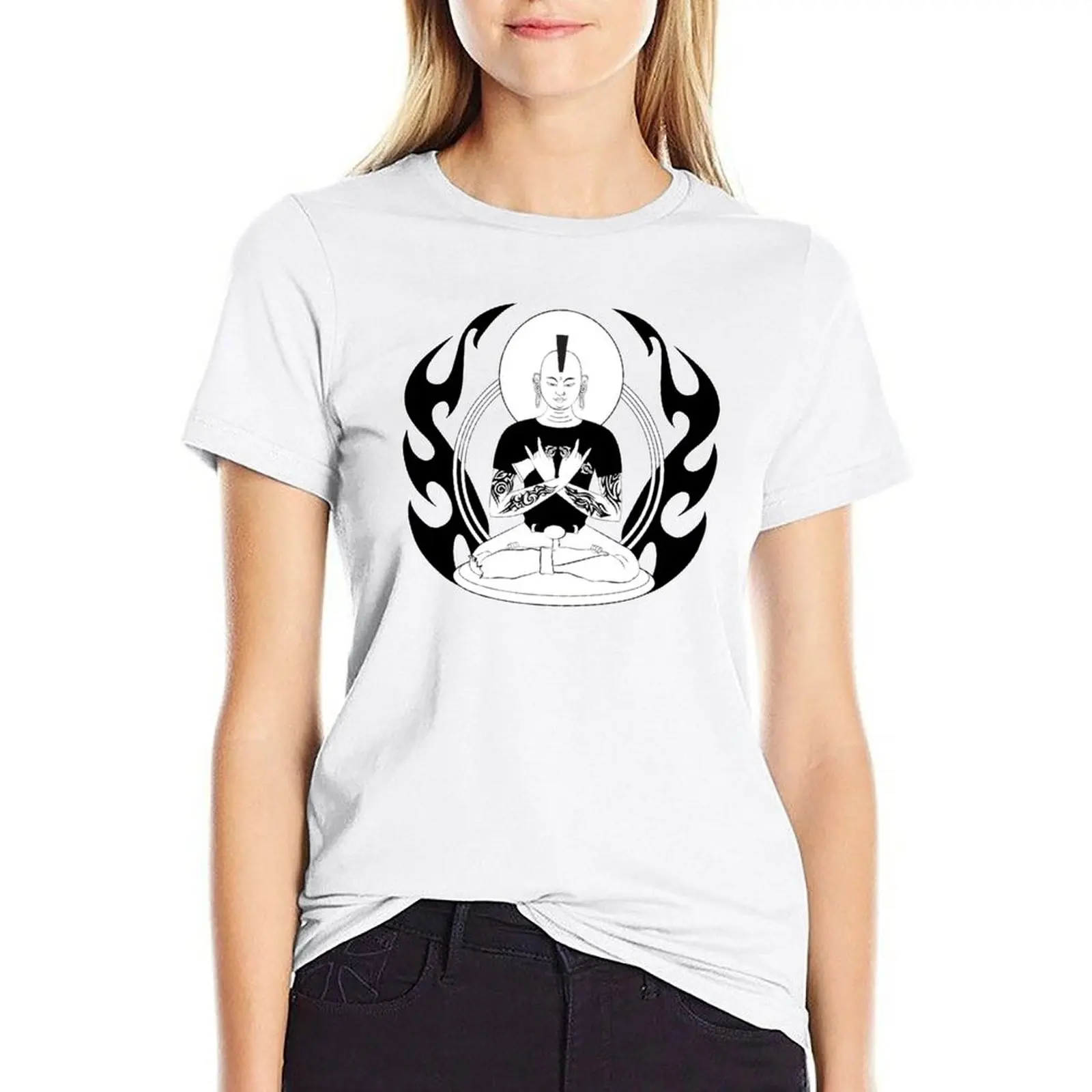 Punk Rock Buddha - Full body T-shirt graphics aesthetic clothes t-shirts for Women pack