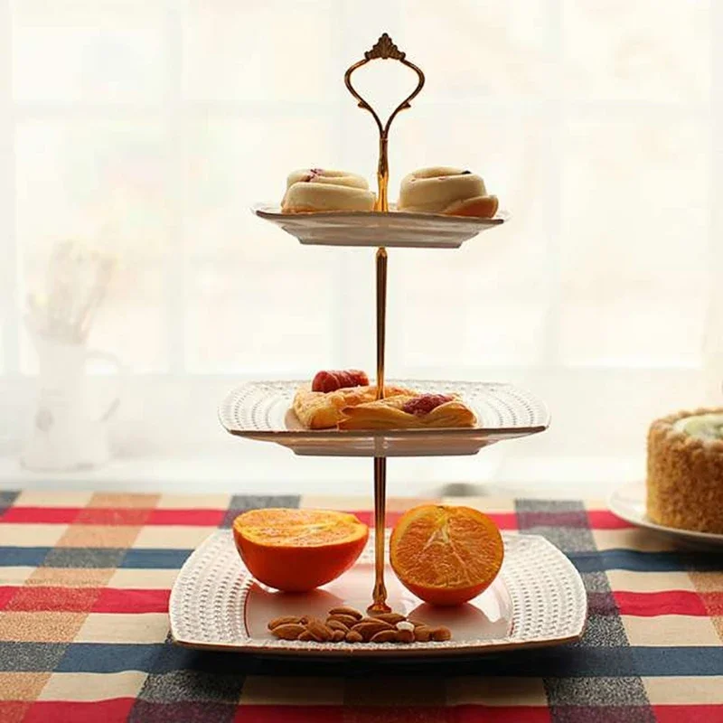 3 Layer Steel Cupcake Cake Display Stand Platter Rack Wedding Xmas