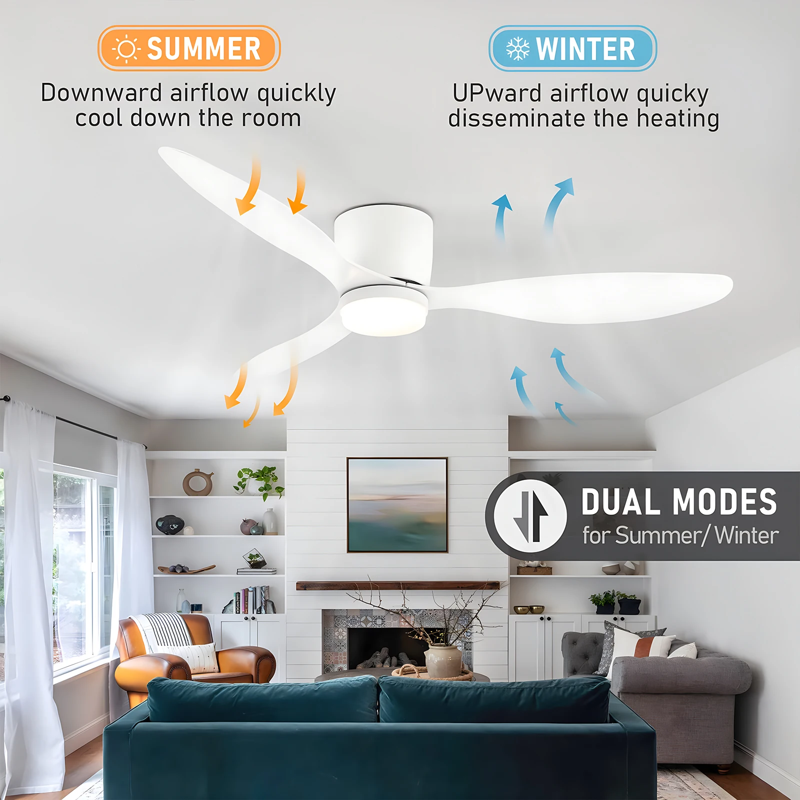 IRALAN Modern Ceiling Fan sealing fan apartment bedroom living room interior air circulation ceiling circulator Circulite 4