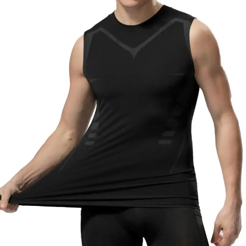 

Men's Ionic Shaping Vest Body Shaper Top Clothing Tops Tank Gym Slimming Tummy Wear Sports Sleeveless Shirts for Fitness Workout