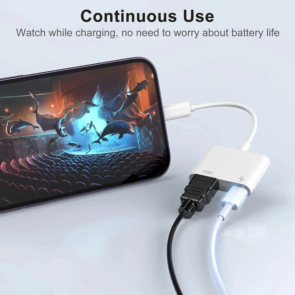 محول AV رقمي من Apple L إلى Hdmi لهاتف iPhone 14 P...