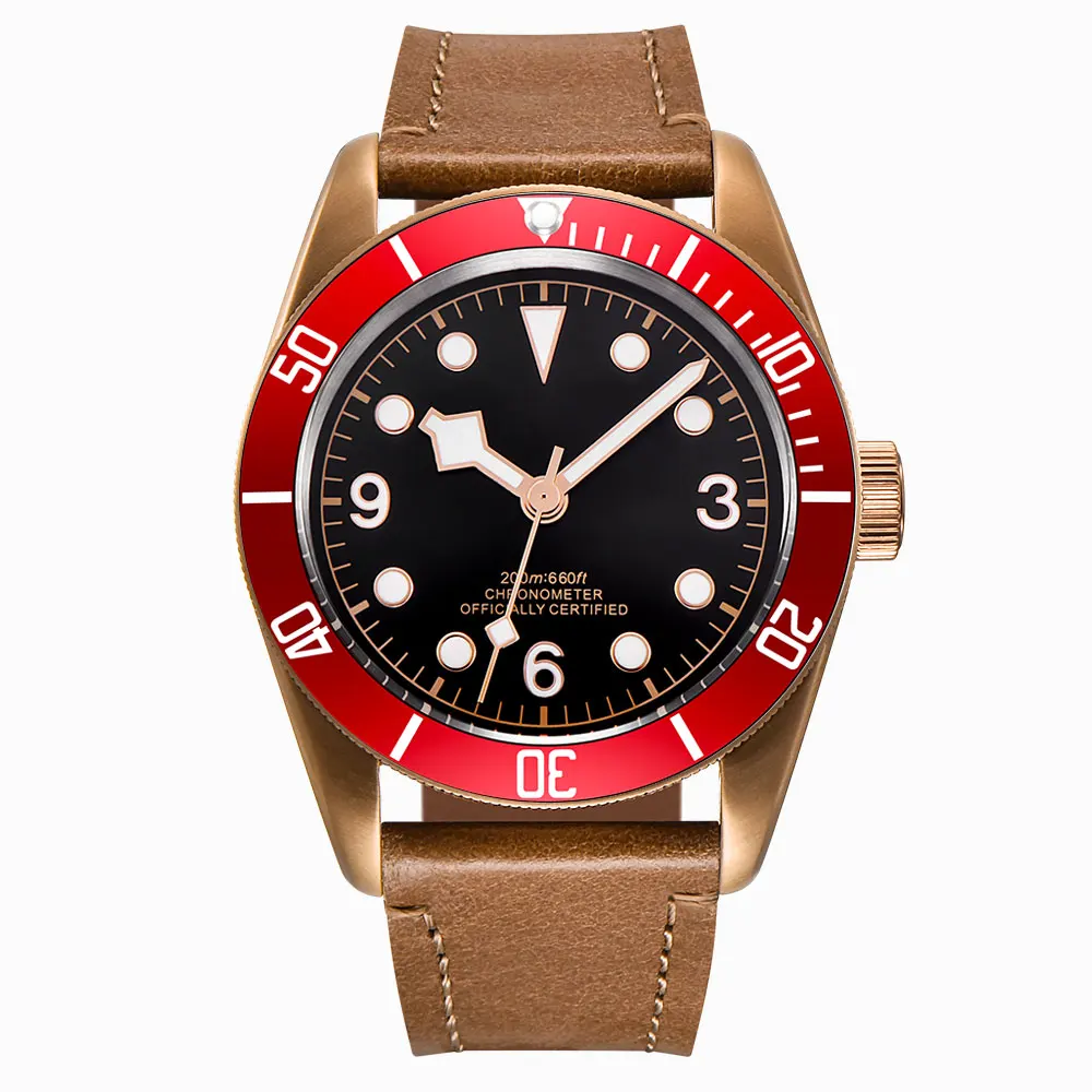 NH35A Miyota Sport 20ATM Watch PVD Coffee Bronze Case Sapphire Glass Luminous Deployant Clasp Deepwaterproof