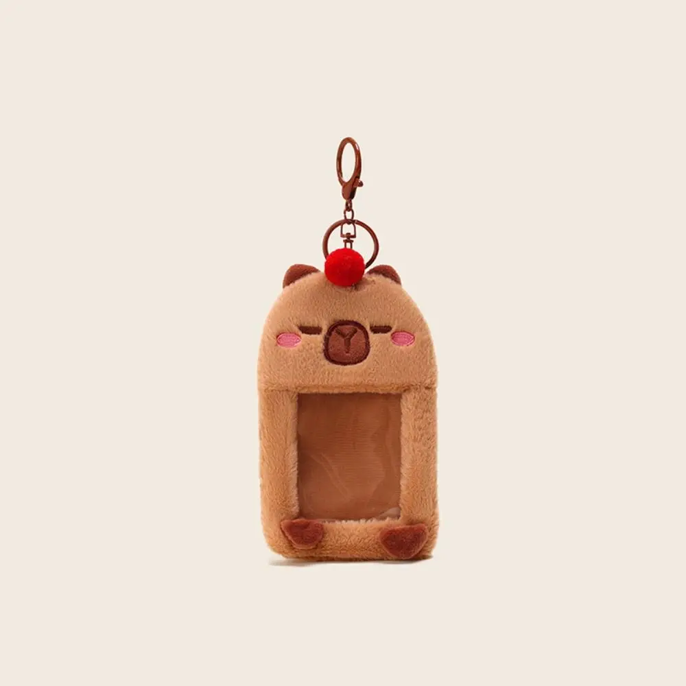 Card Holder Cute Capybara Plush Photocard Holder Kpop Pendant Photo Album Bag Keychain Idol Card Protector Star Chaser