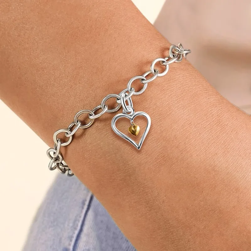 Verstellbare 925 Sterling Silber Vintage Anhänger Mode Herzförmige Charms Perlen Passend für Original Armband Halskette DIY Schmuck – Detail 13