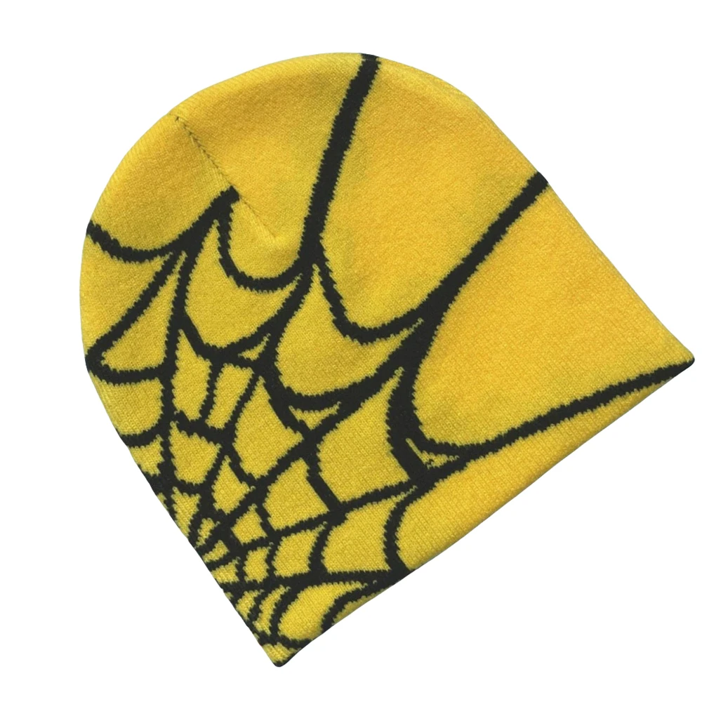 Strickmütze mit Spinnennetz-Design, Unisex, warme Skullies für kaltes Wetter im Freien – Detail 5