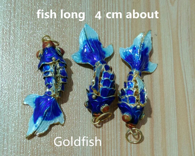 5pcs Enamel Cute DIY Goldfish Charms for Jewelry Making Accessories Vintage Swing Fish Cloisonne Pendants Necklace Earrings