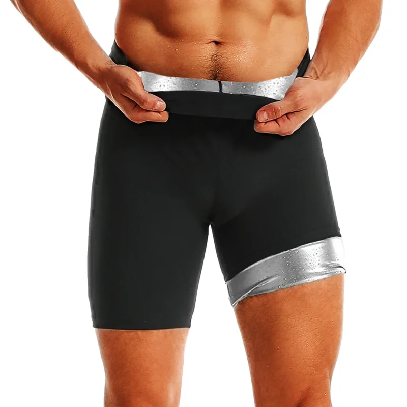 Men Sweat Sauna Shorts Body Shaper Fat Burning High Waist Trainer Shapewear Slimming Pants Fitness Running Sports Pants body shaper waist trainer