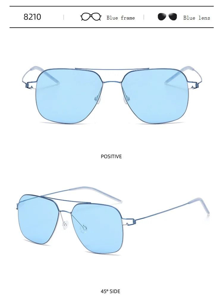 Dänemark Männer quadratische Doppel balken schrauben lose Sonnenbrille Frauen Titan Rand ultraleichte Brille Brillen Sonnenbrille Brille 8210 – Detail 14